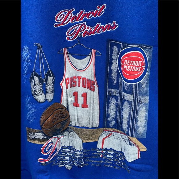 Vintage Nutmeg Detroit Pistons Locker Room Crew - Picture 2 of 4